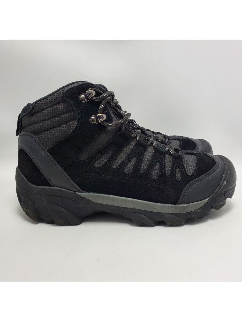 Ozark Trail Men's Black Leather Bump Toe Waterproof High Top Hiking Boot Size 7